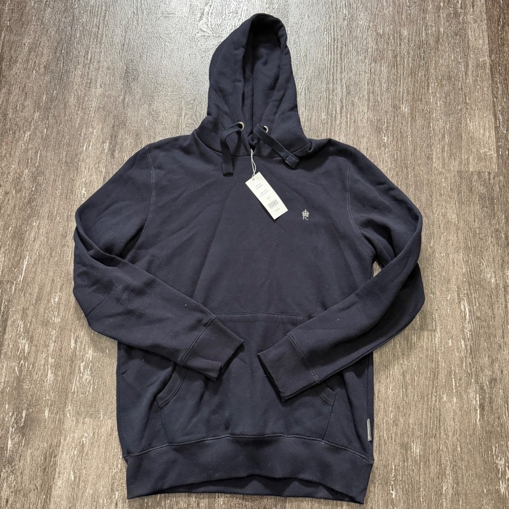 FC Connection Men's Navy Blue Logo Hoodie Sweatshirt Size L